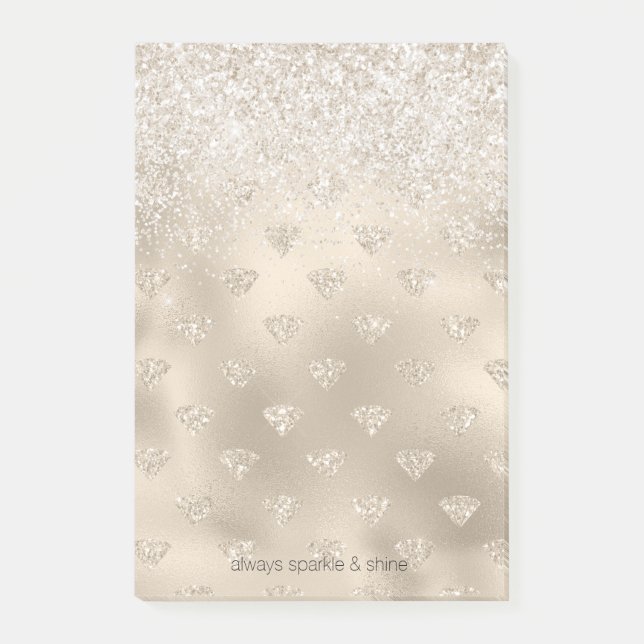 Post-it® Diamants de Parties scintillant Gold White Glitz (Devant)