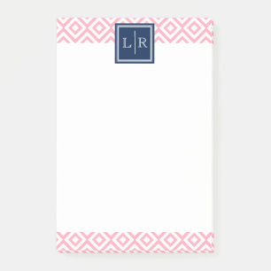 Post-it® Diamants roses Motif et monogramme