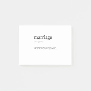 Post-it® Dictionnaire de définition du mariage, art Imprim