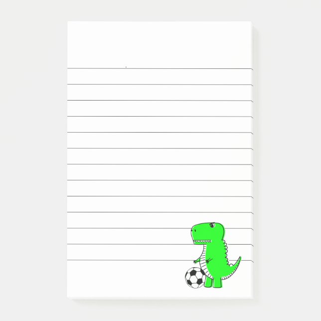 Post-it® Dinosaure Vert Aime Le Football Linke (Devant)