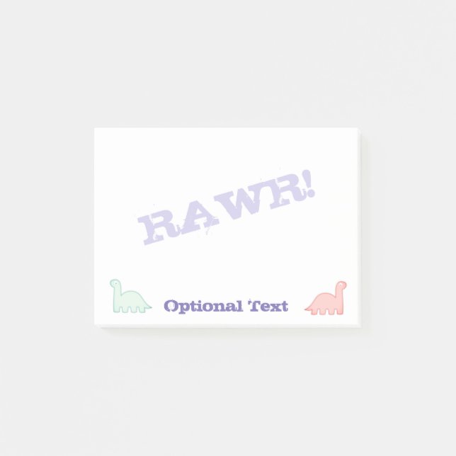 Post-it® Dinosaures mignons couleur pastel (Devant)