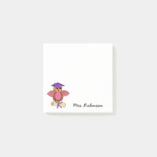 Post-it® Diplôme de la Chouette Nom de l'enseignant Blanc 