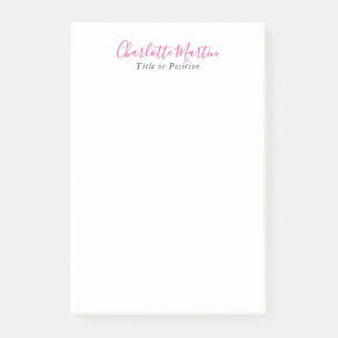 Post-it® Directeur Consultant Chef Blanc Rose Professionnel