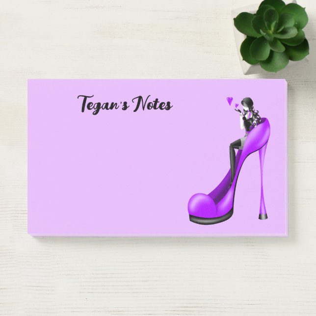 Post-it® Diva de mode personnalisée en Stiletto violet (Bureau)