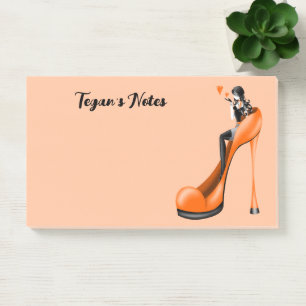 Post-it® Divas de mode personnalisées en orange Stiletto 