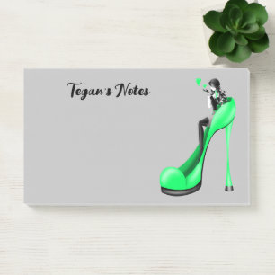 Post-it® Divas de mode personnalisées en vert Stiletto