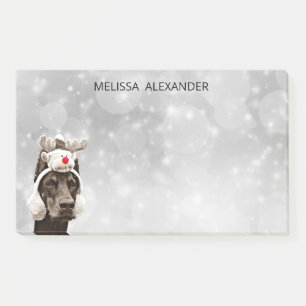 Post-it® Doberman Pinscher Portrait hivernal
