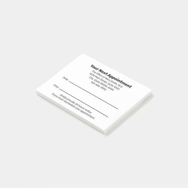 Post-it® Doctor's Office Your Next Appointment Reminder (Incliné)