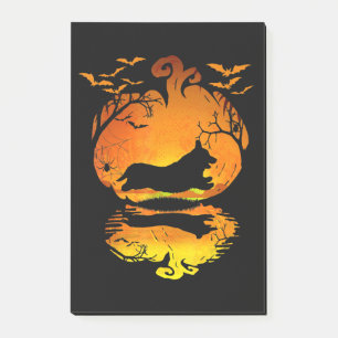 Post-it® Don de chien   Corgi Silhouette Citrouille Hallowe