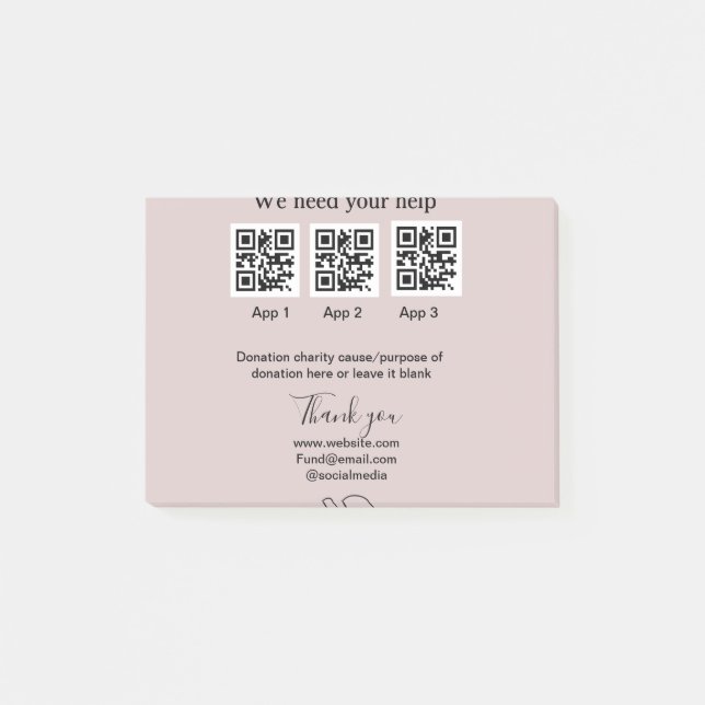 Post-it® Donation Collection conseil pot ajouter votre q r  (Devant)