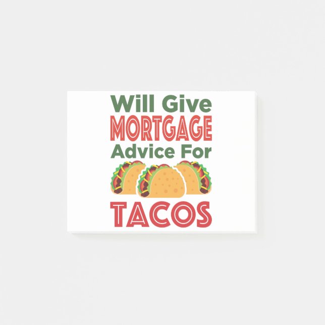 Post-it® Donnera des conseils hypothécaires pour Tacos Lend (Devant)