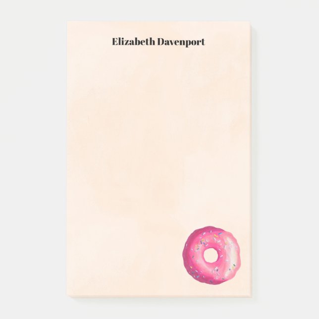 Post-it® Donut Avec Frosting Rose & Sprinkings Personnalisé (Devant)
