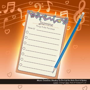 Post-it® Doodle de musique : Liste de choses à faire pour l