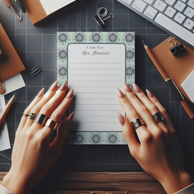 Post-it® Doodles de Mandala turquoise moderne rose (Créateur téléchargé)