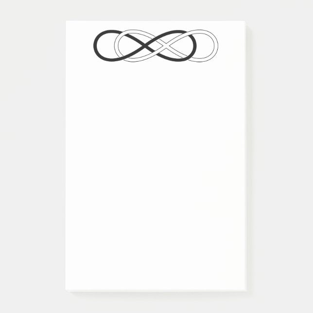 Post-it® Double infini de symbole - noir et blanc (Devant)