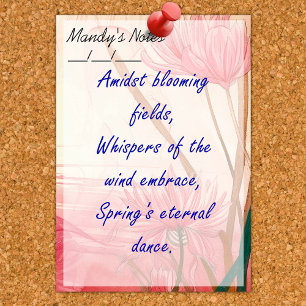 Post-it® Doux rose délicat Floral tendance 4" x 6"