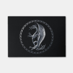 Post-it® Dragon celtique argenté