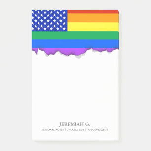 Post-it® Drapeau américain d'arc-en-ciel de LGBT