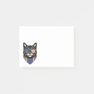 Post-it® Drapeau américain Patriotique Kitty Crazy Cat Lady