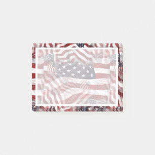 Post-it® Drapeau américain Rouge Bleu Bleu Grilles Étoiles 