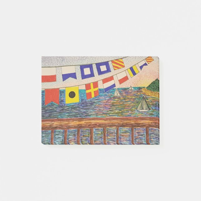 Post-it® Drapeaux de signal nautique de joyeux anniversaire (Devant)