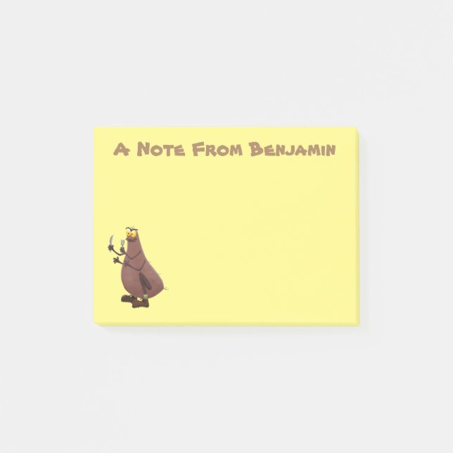 Post-it® Drôle affamé pulette affamée dessin animé (Devant)