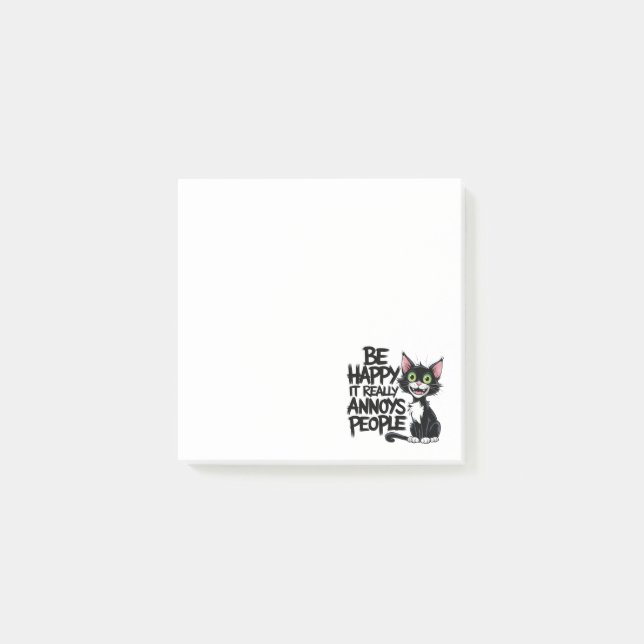 Post-it® Drôle cadeau Amoureux des chats Black Kitty Humour (Devant)