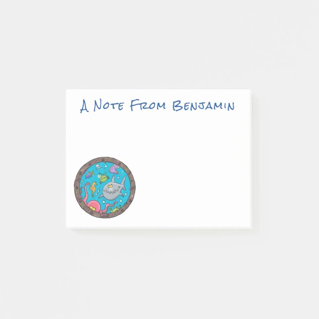 Post-it® Drôle des créatures marines sous l'eau dessin anim (Devant)