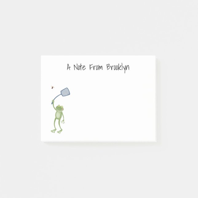 Post-it® Drôle dessin animé de la mouche à bec de grenouill (Devant)