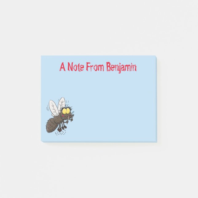 Post-it® Drôle dessin animé d'insecte de la mouche à cheval (Devant)