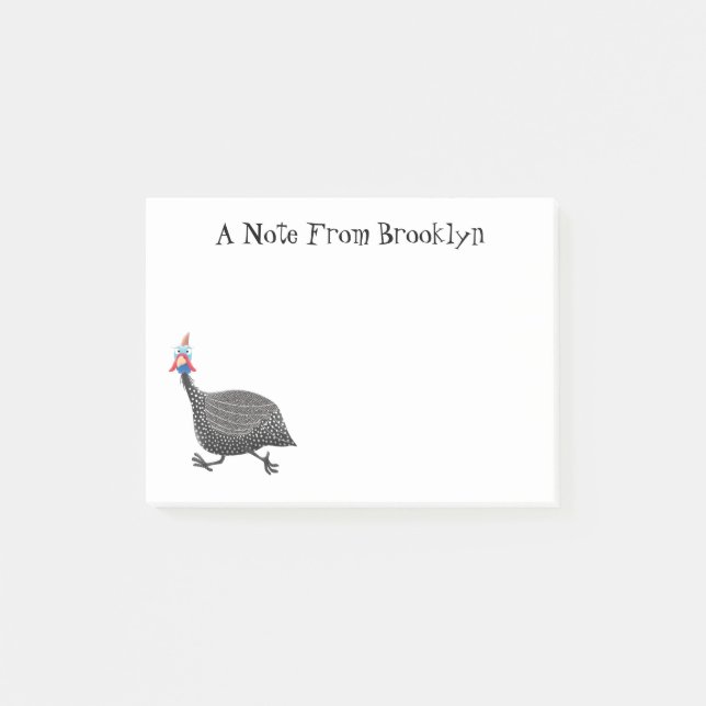 Post-it® Drôle dessin animé d'oiseau de Guineafowl (Devant)