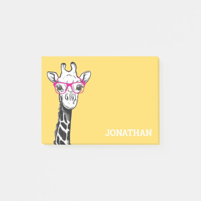Post-it® Drôle Geek Giraffe Jaune (Devant)