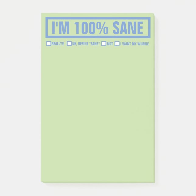 Post-it® Drôle "j'ai 100% ans" 4" raisonnable x6 " (Devant)