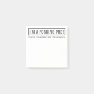 Post-it® Drôle "je suis A PhD bifurquant" 3" x3 "