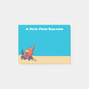 Post-it® Drôle mignon caricature pourpre crabe ermite