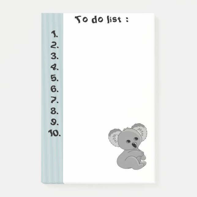 Post-it® Drôle mignon koala bébé" To do list" (Devant)