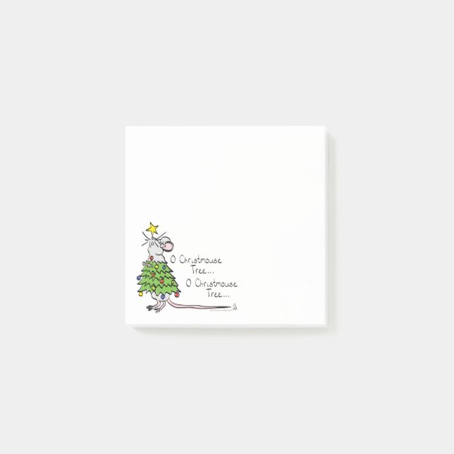 Post-it® Drôle Noël mignon Souris Arbre Cartoon (Devant)