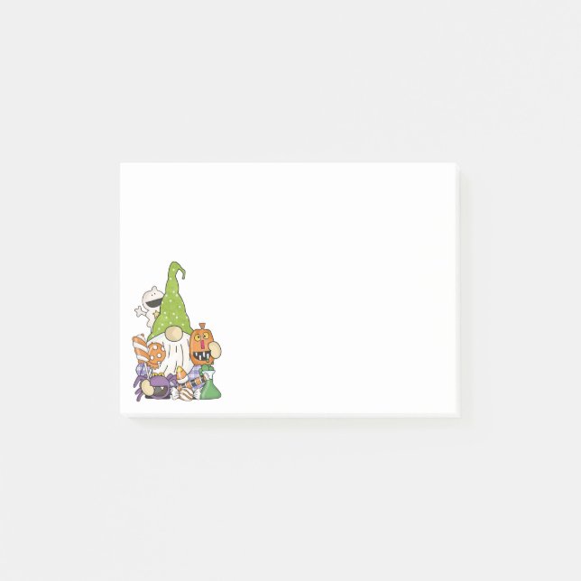 Post-it® Drôle Retro Halloween Gnomes Citrouilles Candies (Devant)