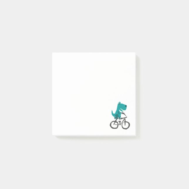 Post-it® Drôle T-rex Dinosaur équitation Bicyclette Dessin (Devant)