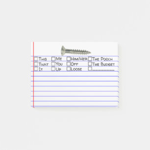 Post-it® Drôle "Vis" Choix de mots multiples Options 4"X3"
