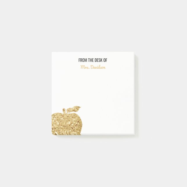 Post-it® Du bureau de l'or personnalisé par professeur (Devant)