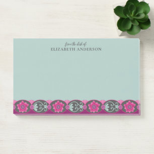 Post-it® Du bureau de Pretty Teal Floral