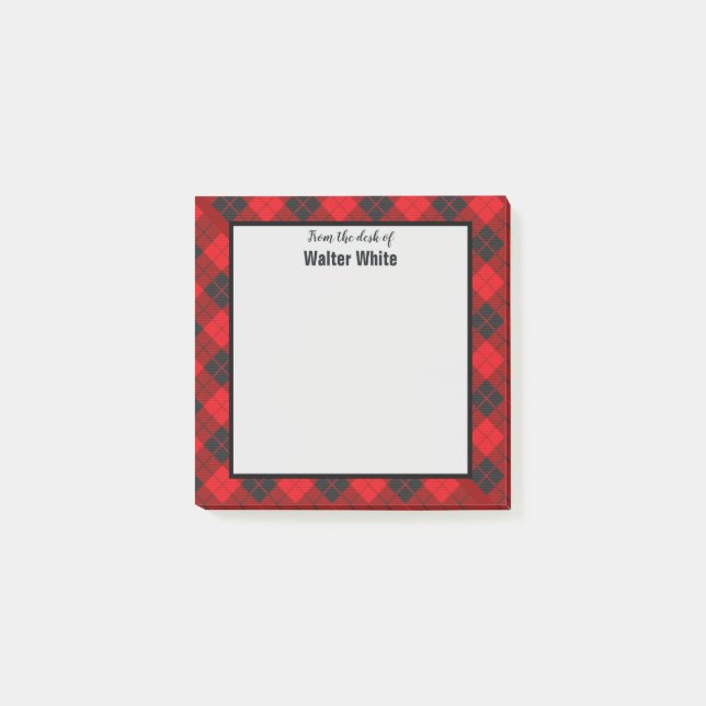 Post-it® Du bureau de Red Plaid Flannel Post-it Notes (Devant)