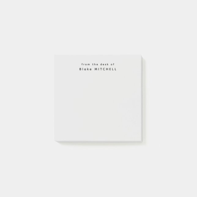 Post-it® Du bureau de Simple Monogram Grey (Devant)