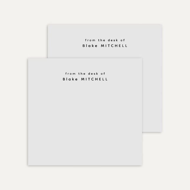 Post-it® Du bureau de Simple Monogram Grey (Créateur téléchargé)