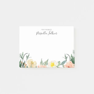 Post-it® Du Bureau Des Fleurs Aquarelles Roses Vierges