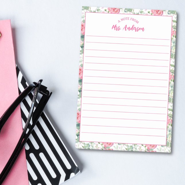 Post-it® Du Bureau Du Modèle Floral Fille Mignonne (Créateur téléchargé)