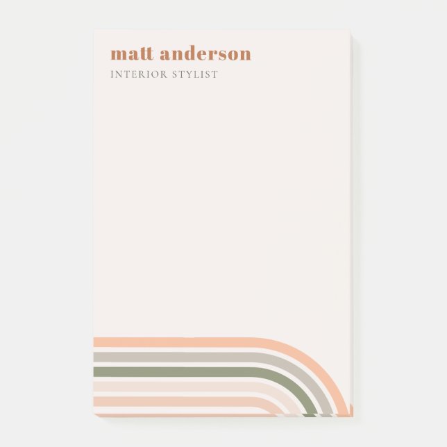 Post-it® Dusky Bold Retro Rainbow Desert Chic Blush Rust (Devant)