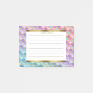 Post-it® Écaille de sirène personnalisée violet bleu vert o