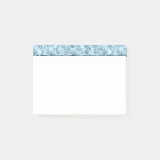 Post-it® Échelle de verre de sirène | Dusty Ice Blue Sheen  (Devant)
